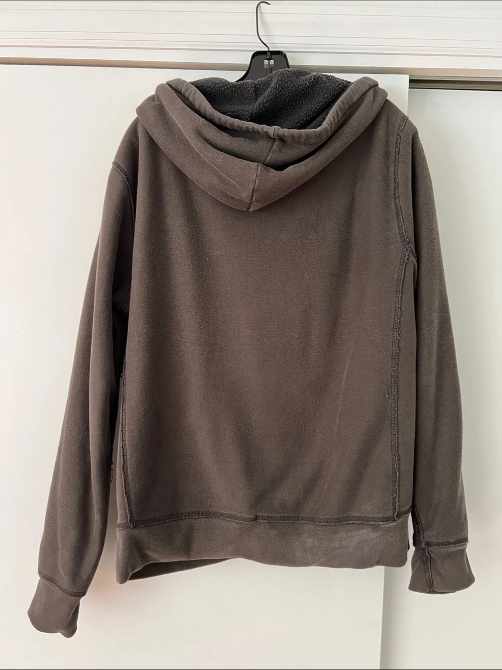J. Crew Men's Outerwear Fleece Hooded Zip Jacket in Brown
